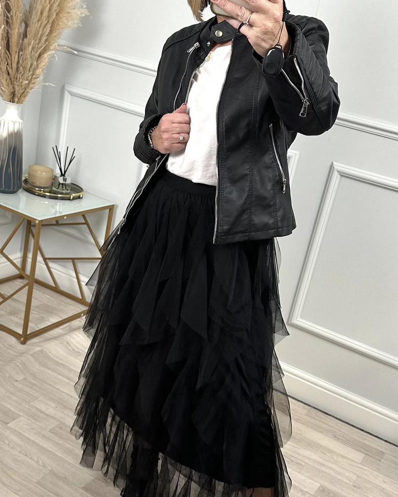 Lori Mesh Tulle Skirt 8-18 Black