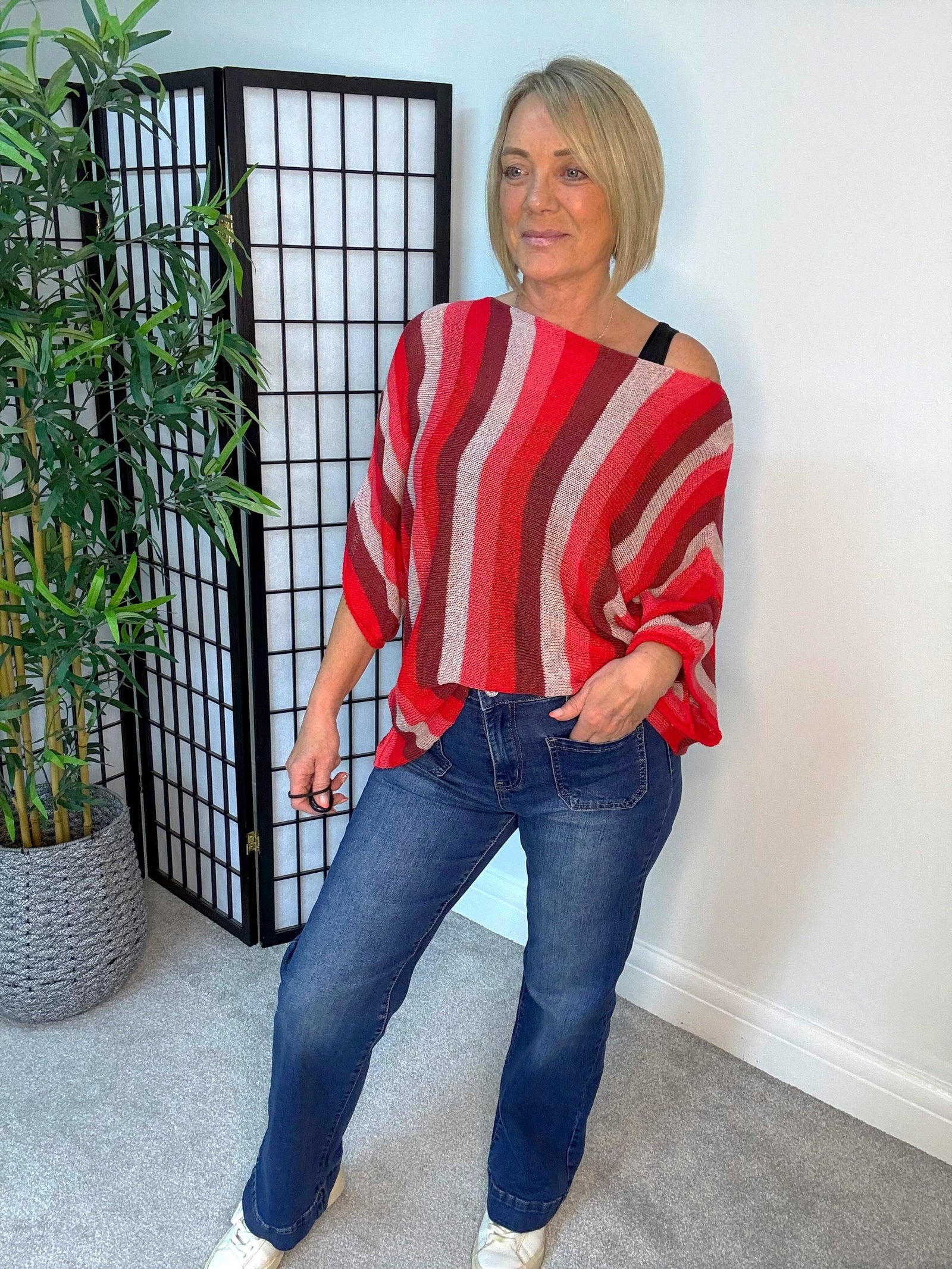 Amber Stripe Jumper - Berry 🇬🇧🇬🇧