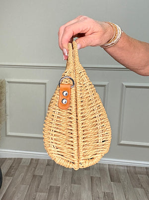 Woven  Half Moon Handbag with Body Strap