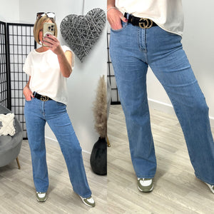 Dakota High Waist Relaxed Straight Leg Jeans 10-20 - Susie's Boutique