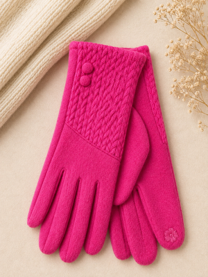 Cable Knit Detail Gloves