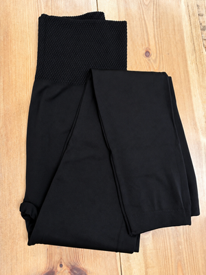 Ultra High Waist Fleece Lined Stretchy Leggings 10-18 Black