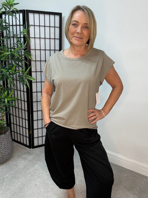Lottie Dip Hem Essential T-Shirt  8-16 Mocha