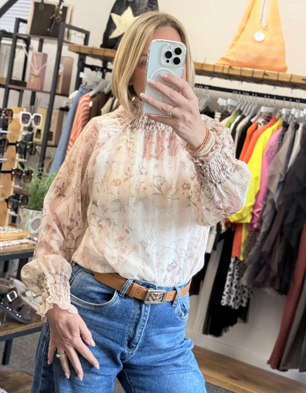 Eliza Floral Sheer Blouse 8-16