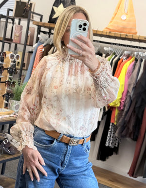 Eliza Floral Sheer Blouse 8-16