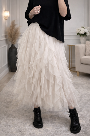 Lori Mesh Tulle Skirt 8-18 Cream