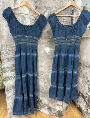 Allana Boho Chambray Magic Midi Dress 8-22 Dark - Susie's Boutique