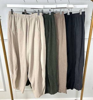 Georgia Pin-cord Cocoon Trousers / Joggers 8-20 Sand - Susie's Boutique