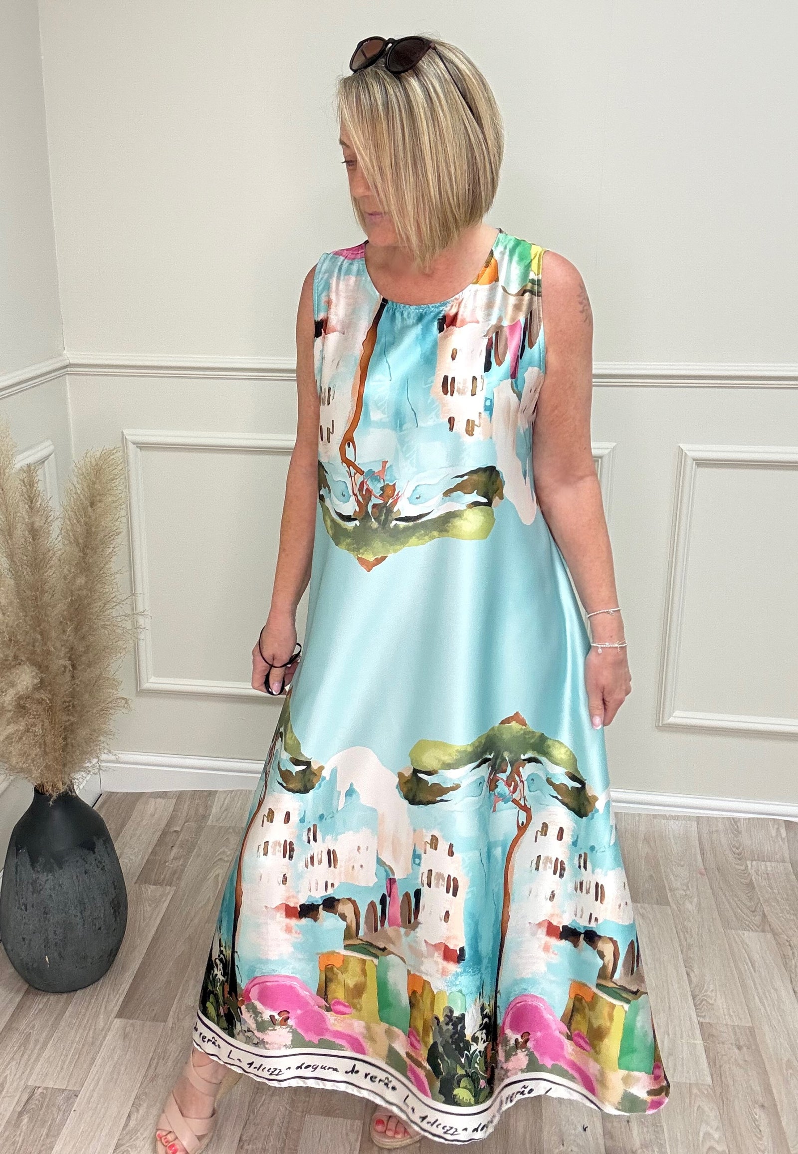 Solea Santorini Maxi Dress Aqua