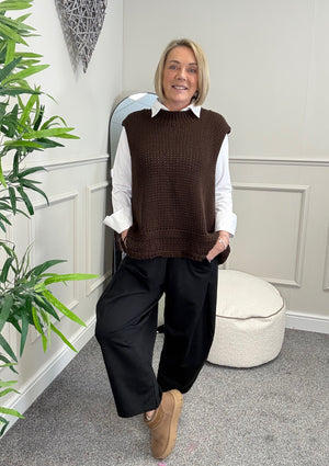 🇬🇧 Evie Knit Tank Top Chocolate 🇬🇧