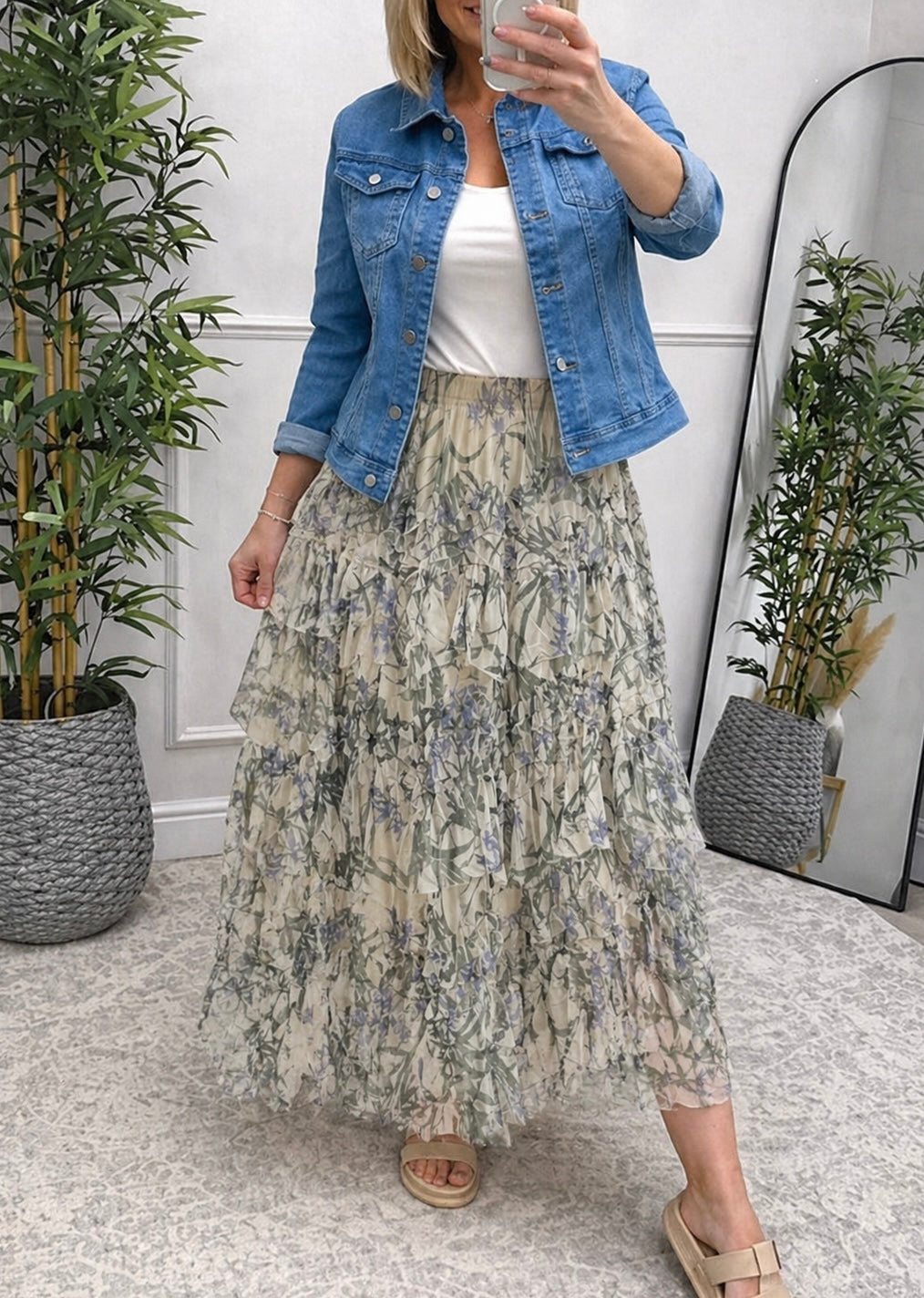 Lyla Layered Tulle Mesh Floral Skirt  8–18
