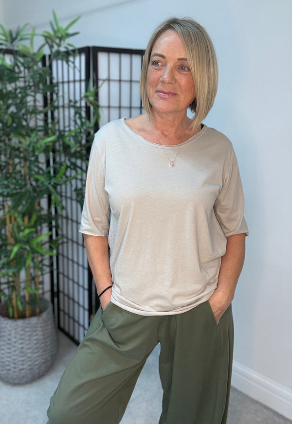Elisa Essential Plain T-shirt 8-16 Sand