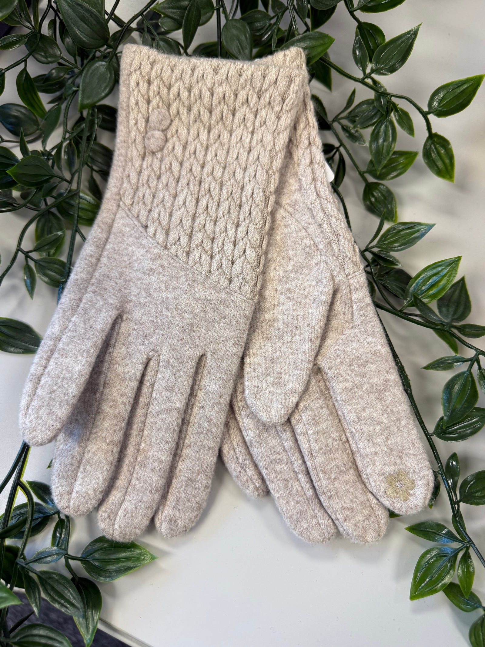 Cable Knit Detail Gloves (4 Colours)