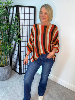 Amber Stripe Jumper - Autumn Spice 🇬🇧
