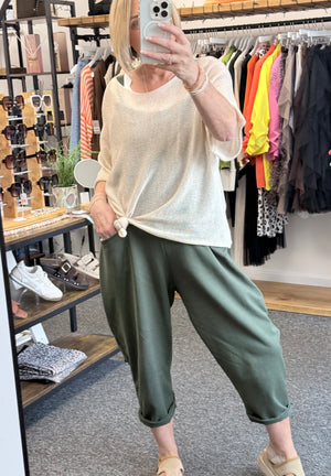 Nina Jersey Barrel Dungarees 8-16
 Khaki