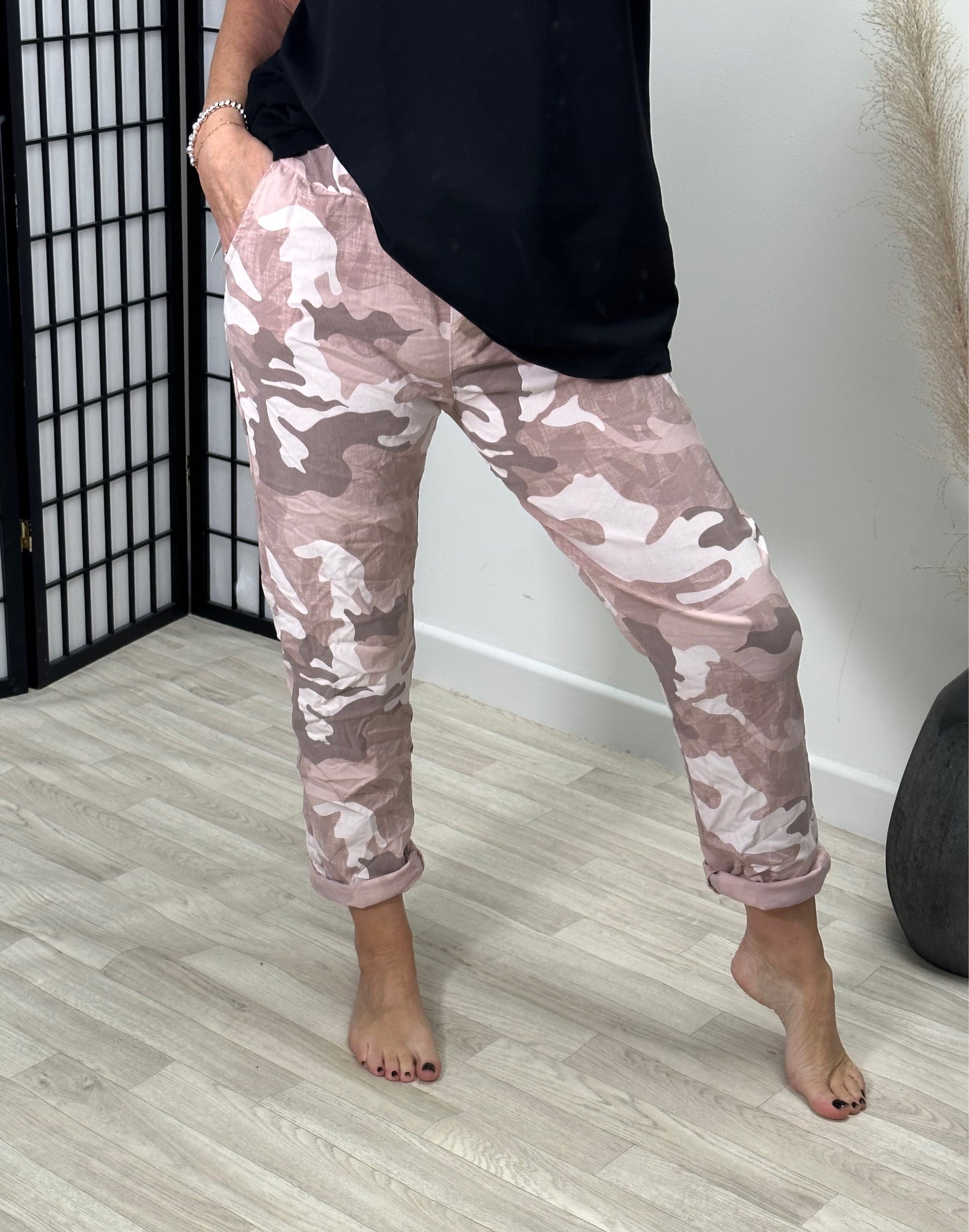 Becca Camouflage Magic Trousers 8-22 Pink - Susie's Boutique
