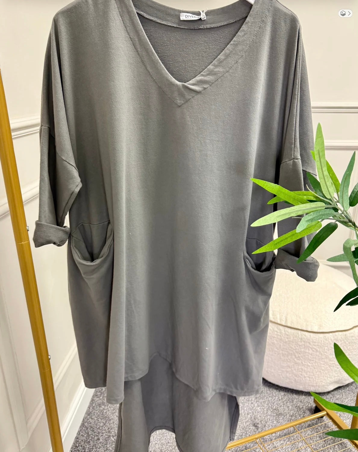 V Neck Pocket Sweatshirt Tunic 12-20