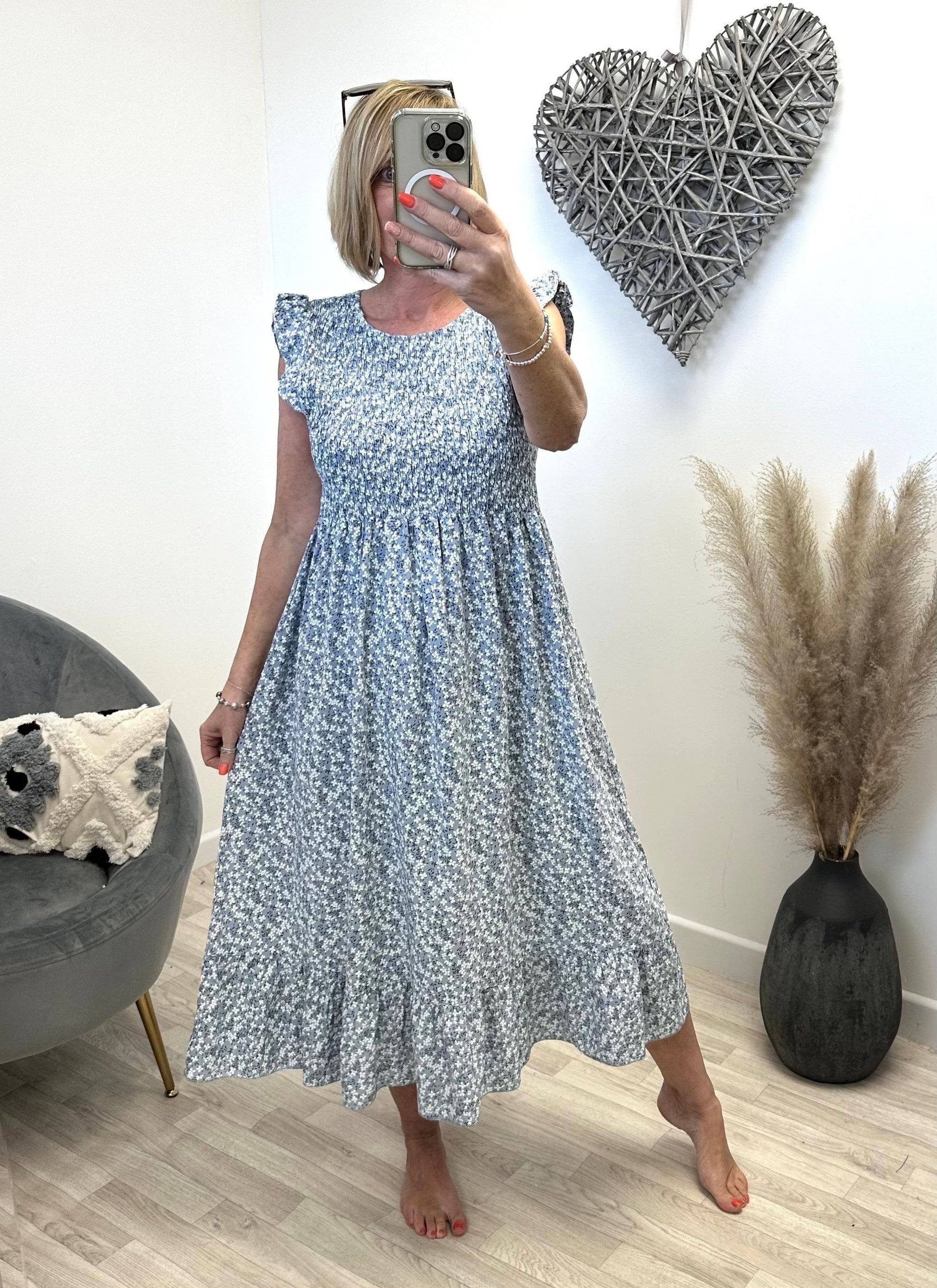 Irina Ditsy Print Midi Dress 8-16