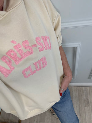 The Aria Après-Ski Hoodie - Cozy Embroidered Logo Sweatshirt 8-18 Sand - Susie's Boutique