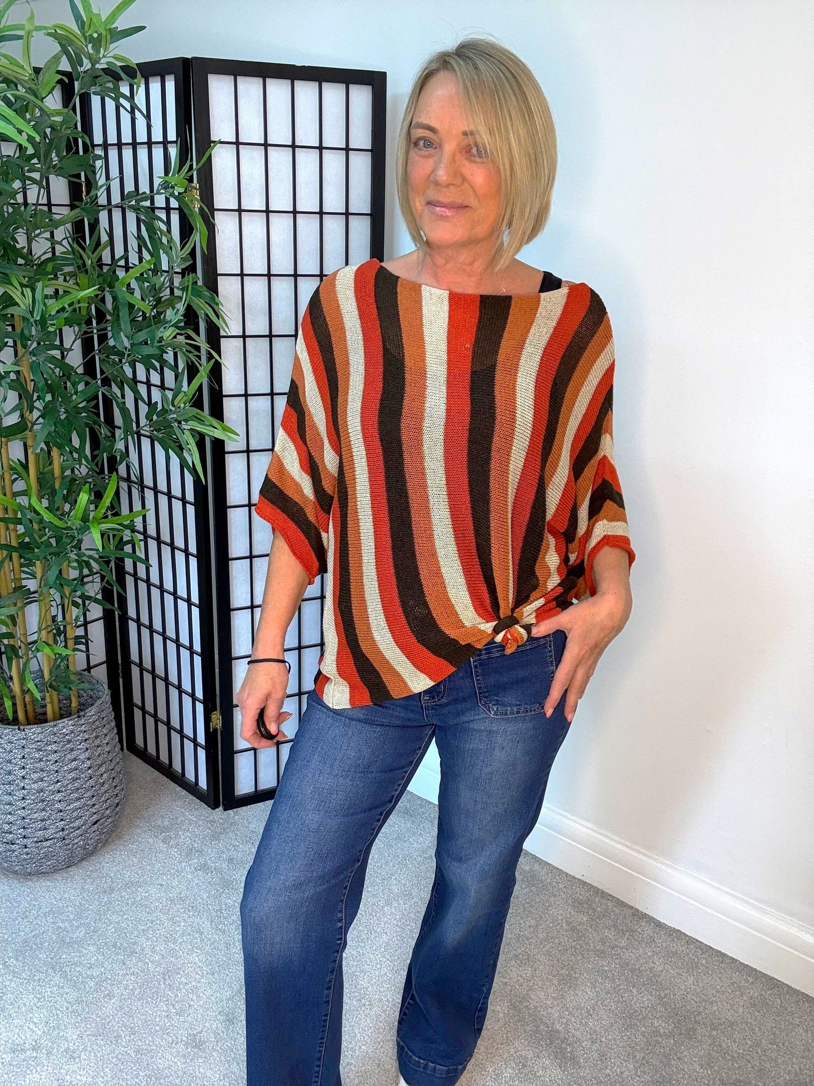 Amber Stripe Jumper - Autumn Spice 🇬🇧