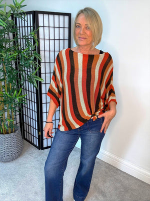 Amber Stripe Jumper - Autumn Spice 🇬🇧