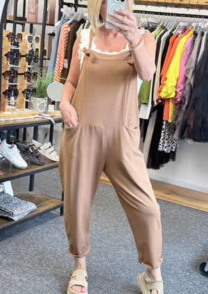 Nina Jersey Barrel Dungarees 8-16
 Camel
