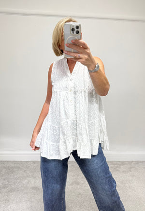 Broderie Anglais Top 8-16 no returns on sale items