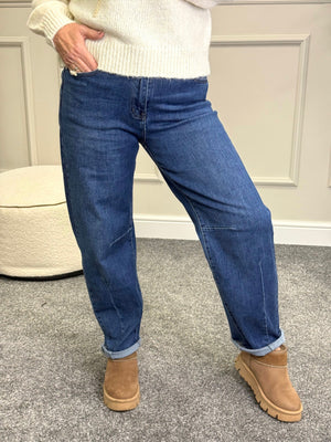 Romy Barrel‑Leg Jeans (Sizes 10–20) - Susie's Boutique