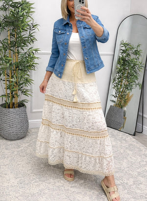 Elowen Lace Tiered Maxi Skirt 8-16