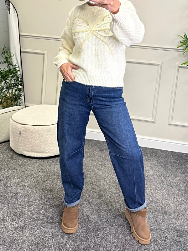 Romy Barrel‑Leg Jeans (Sizes 10–20)