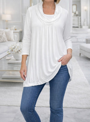 Draped Cowl Neck Top 10-18
