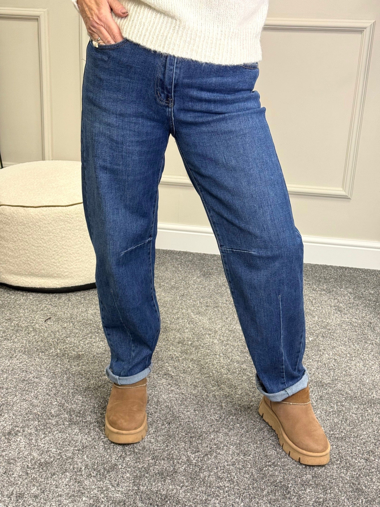 Romy Barrel‑Leg Jeans (Sizes 10–20) - Susie's Boutique