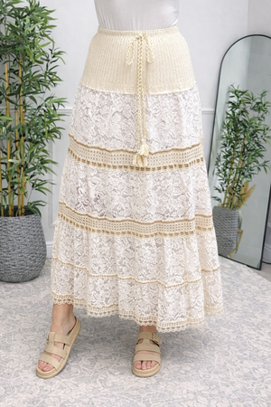 Elowen Lace Tiered Maxi Skirt 8-16