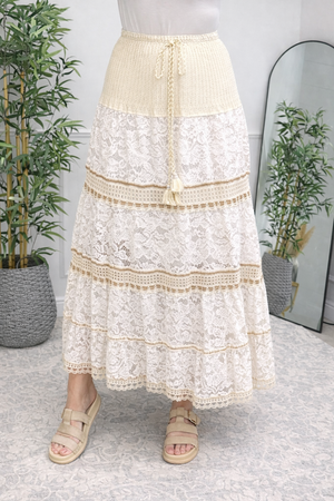 Elowen Lace Tiered Maxi Skirt 8-16