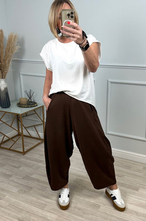 Georgia Barrel Cocoon Trousers / Joggers 8-20 Chocolate