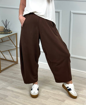 Georgia Barrel Cocoon Trousers / Joggers 8-20 Chocolate