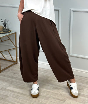 Georgia Barrel Cocoon Trousers / Joggers 8-20 Chocolate