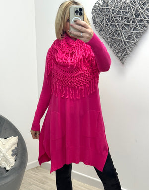 Tully Pocket Tunic With Snood 8-18 Fuchsia - Susie's Boutique