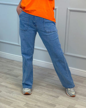 Indie Retro Wide-Leg Utility Jeans 10-20 - Susie's Boutique