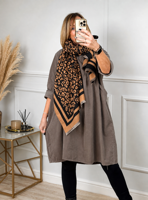 Cashmere mix Leopard Reversible Scarf (5 Colours)