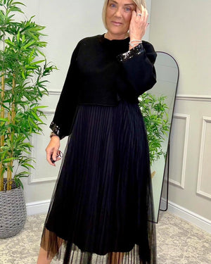 Aurelia Jumper & Pleated Tulle Dress Set – Plum no returns