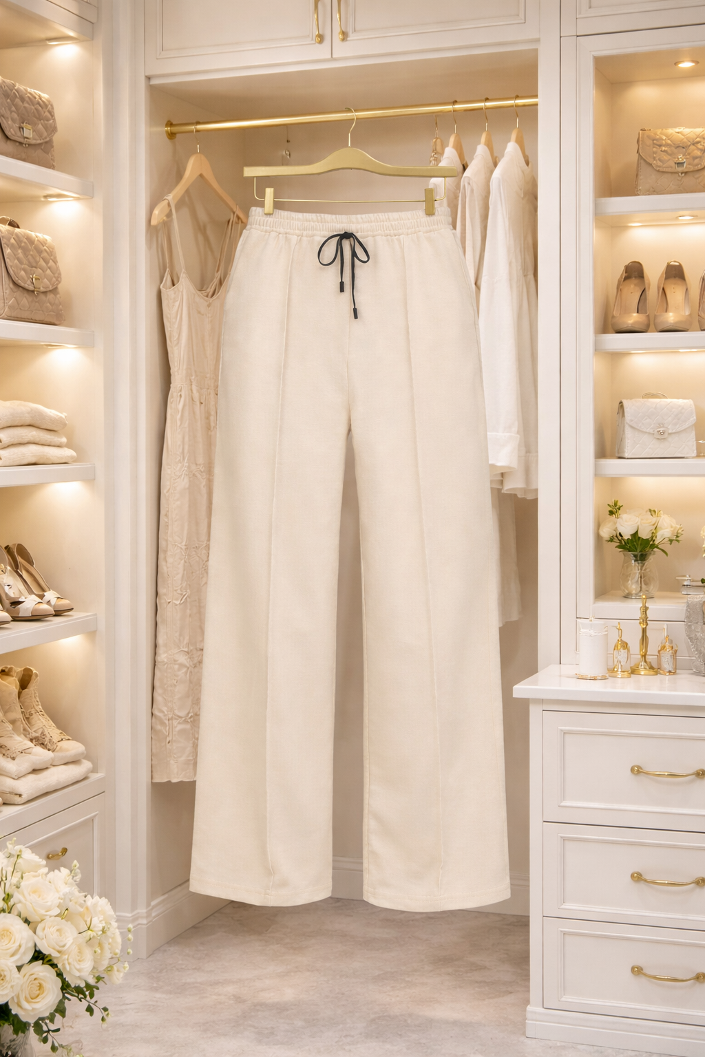 Alexandria Wide Straight Leg Trousers 8-18 Sand