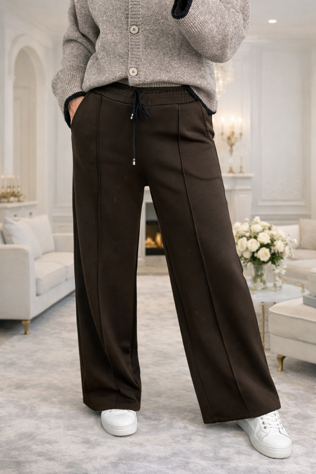 Alexandria Wide Straight Leg Trousers 8-18 Chocolate