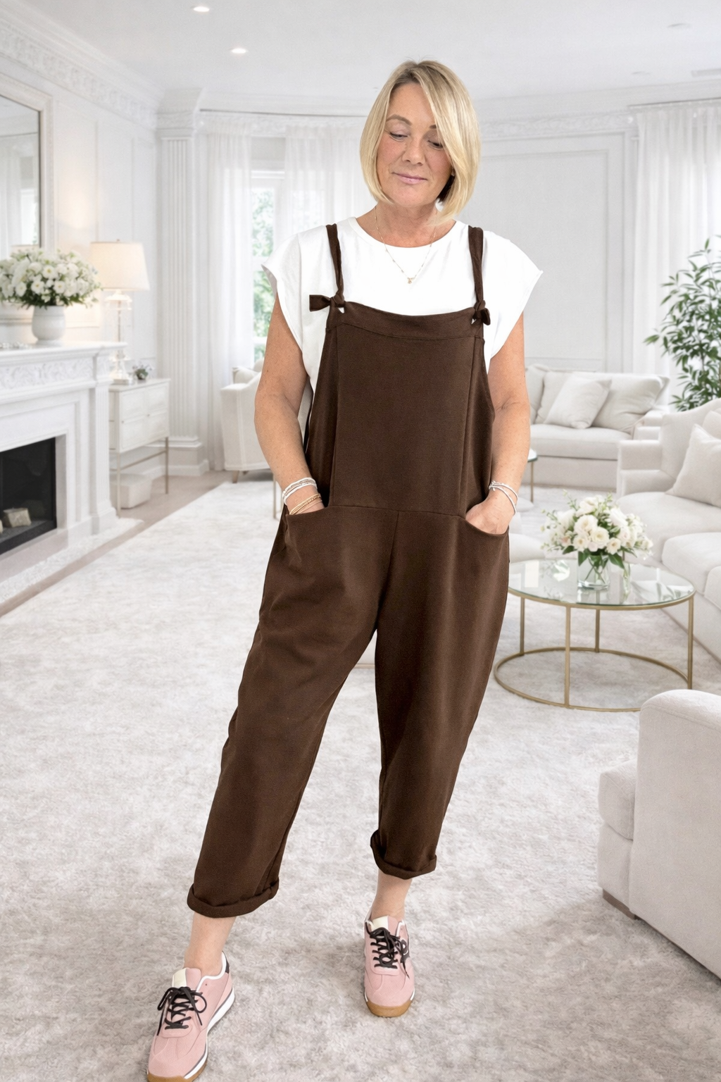 Nina Jersey Dungarees 8-16 Chocolate