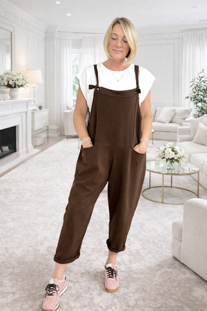 Nina Jersey Dungarees 8-16 Chocolate