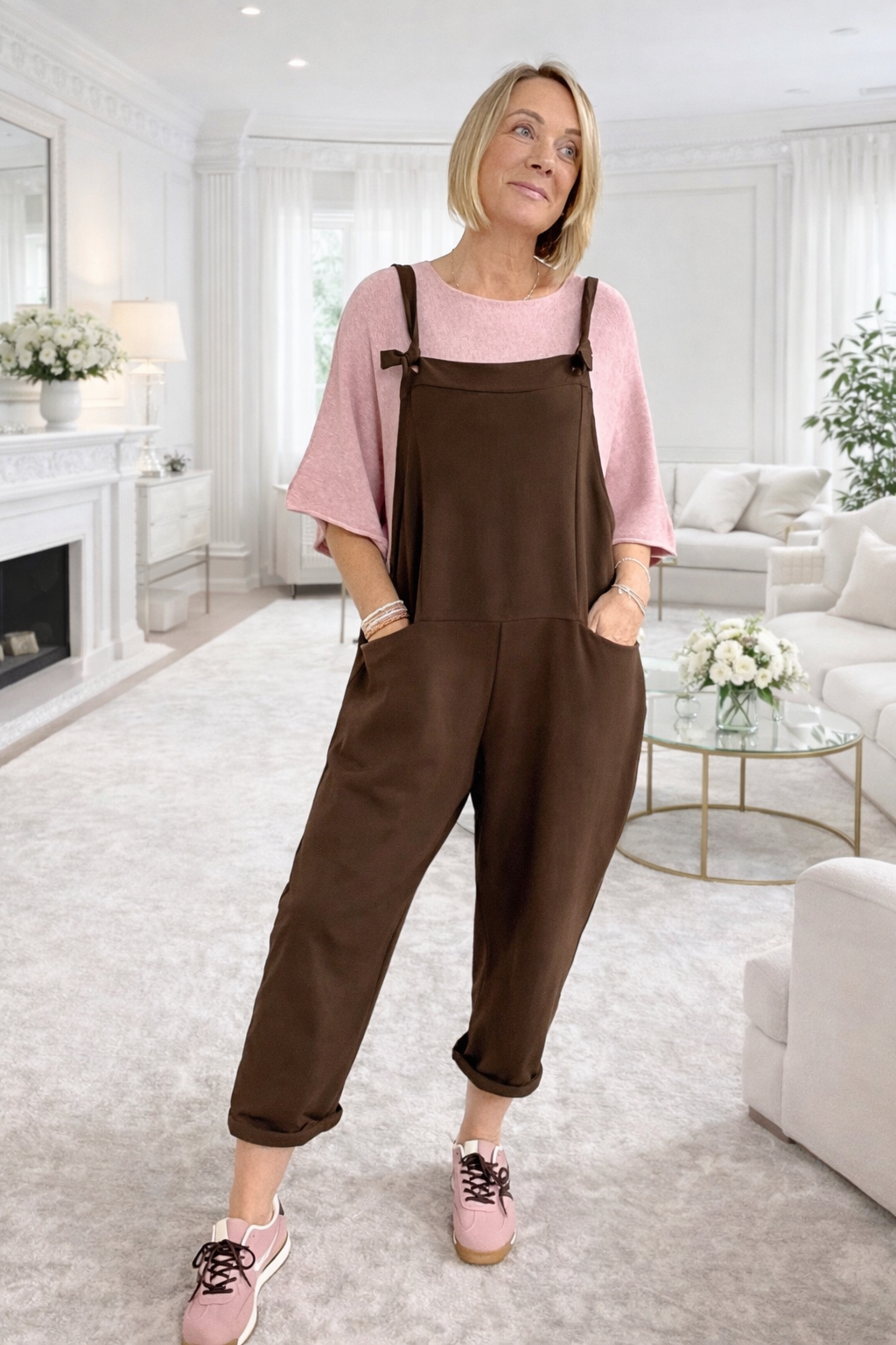 Nina Jersey Dungarees 8-16 Chocolate