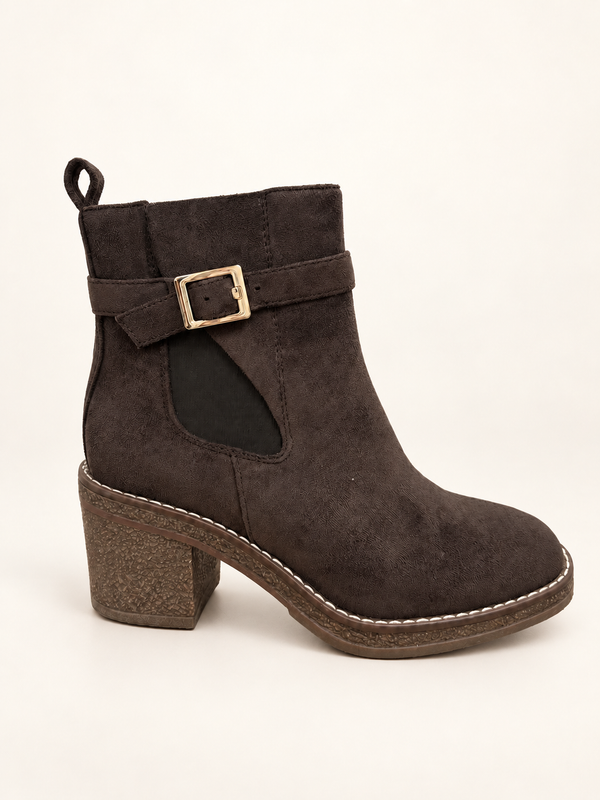 Harper Buckle Ankle Boots – Chocolate