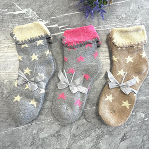 Star Fold Over Bed Socks (3Colours) NO RETURNS ON SALE ITEMS