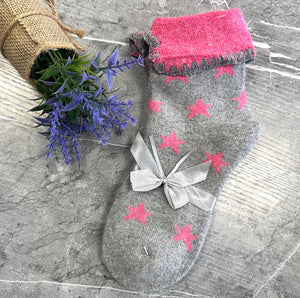 Star Fold Over Bed Socks (3Colours) NO RETURNS ON SALE ITEMS