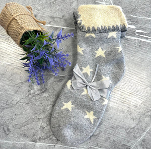 Star Fold Over Bed Socks (3Colours) NO RETURNS ON SALE ITEMS